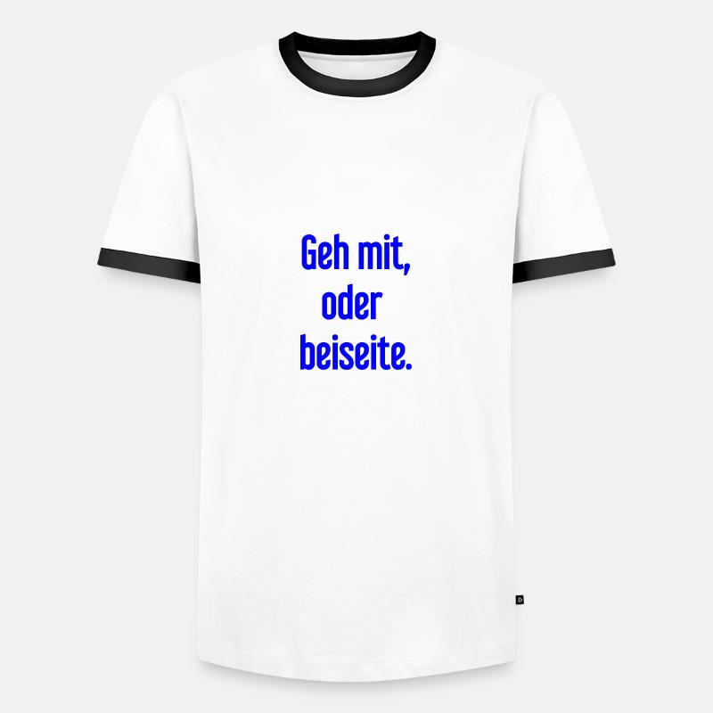 Geh mit oder beiseite - Männer Kontrast-T-Shirt - Weiß/Schwarz