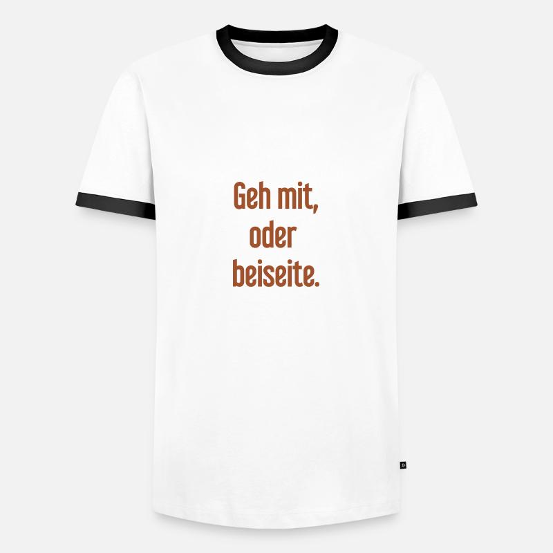 Geh mit oder beiseite - Männer Kontrast-T-Shirt - Weiß/Schwarz