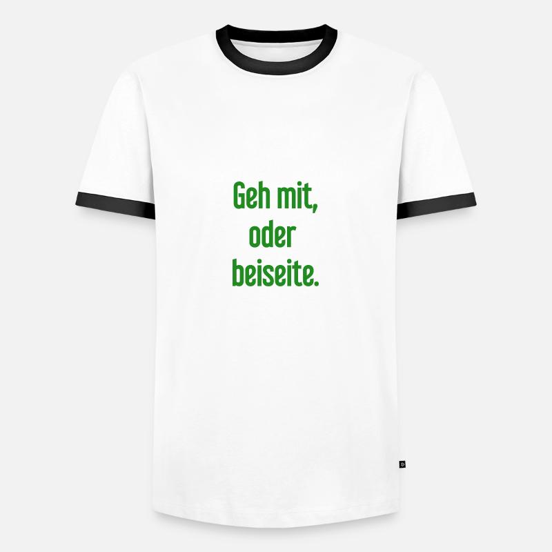 Geh mit oder beiseite - Männer Kontrast-T-Shirt - Weiß/Schwarz
