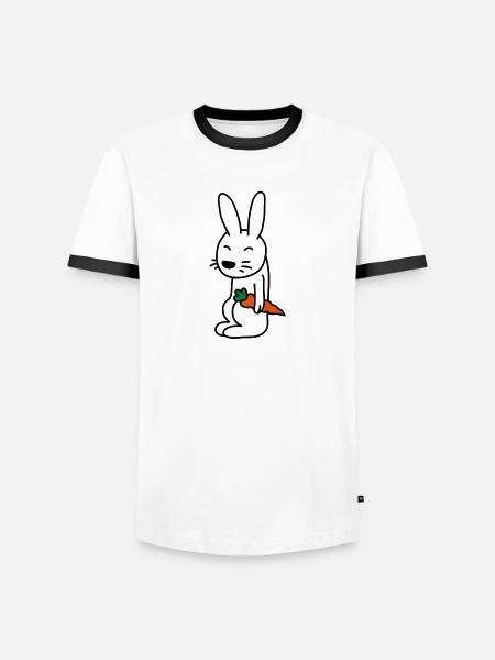 bunny_with_carrot - Männer Kontrast-T-Shirt - Weiß/Schwarz