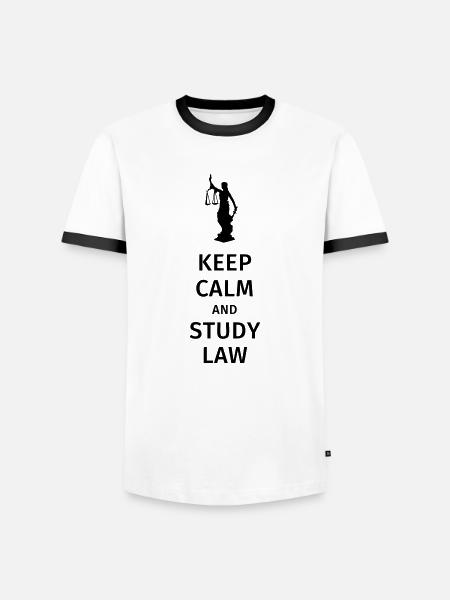 keep calm and study law - Men's Ringer Shirt - white/black
