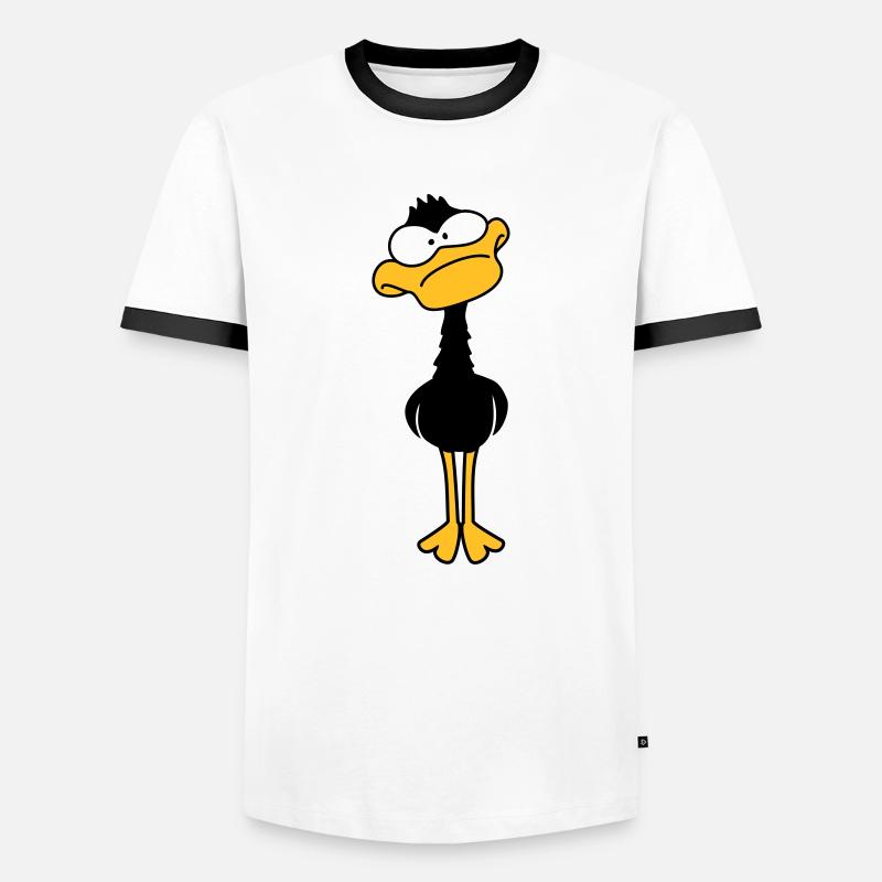 Funny Duck - Men's Ringer Shirt - white/black