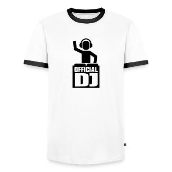 Official DJ - T-shirt contrasté Homme - blanc/noir - Devant - AI Model Female 172 light (172cm) & AI Model Male 178 dark (178cm)