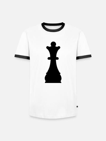 queen queen chess piece - Men's Ringer Shirt - white/black