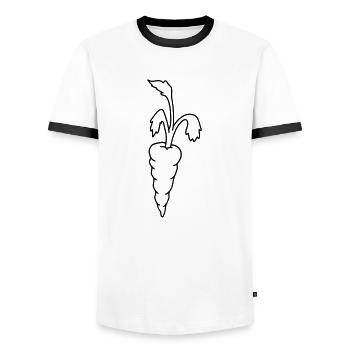 Carrot carrot - Men's Ringer Shirt - white/black - Front - AI Model Female 172 light (172cm) & AI Model Male 178 dark (178cm)