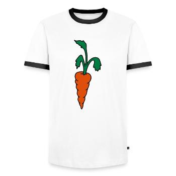 Carotte carotte - T-shirt contrasté Homme - blanc/noir - Devant - AI Model Female 172 light (172cm) & AI Model Male 178 dark (178cm)