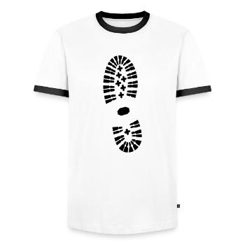 Footprint (super cheap) - T-shirt contrasté Homme - blanc/noir - Devant - AI Model Female 172 light (172cm) & AI Model Male 178 dark (178cm)