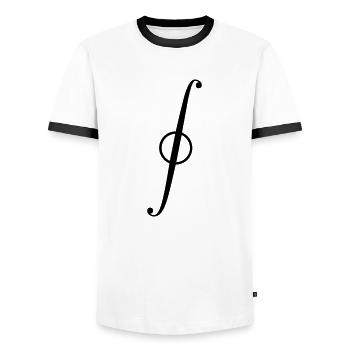 Kurvenintegral - Männer Kontrast-T-Shirt - Weiß/Schwarz - Vorne - AI Model Female 172 light (172cm) & AI Model Male 178 dark (178cm)