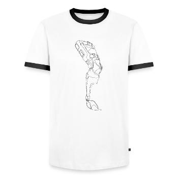 Orthosis minimalist (gOT it!) - Men's Ringer Shirt - white/black - Front - AI Model Female 172 light (172cm) & AI Model Male 178 dark (178cm)