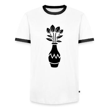 Tulpen Design schöne Blumenvase - Männer Kontrast-T-Shirt - Weiß/Schwarz - Vorne - AI Model Female 172 light (172cm) & AI Model Male 178 dark (178cm)