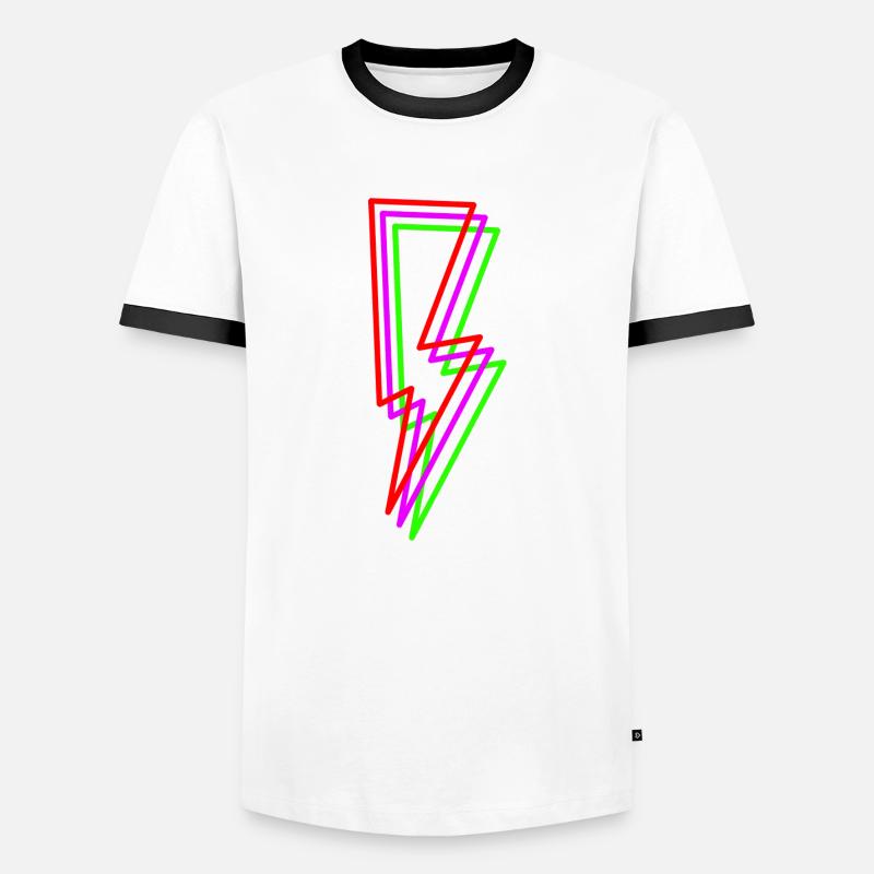 Blitz - Männer Kontrast-T-Shirt - Weiß/Schwarz