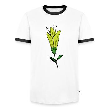 Florist Flower Plant Nature Gardener - Men's Ringer Shirt - white/black - Front - AI Model Female 172 light (172cm) & AI Model Male 178 dark (178cm)