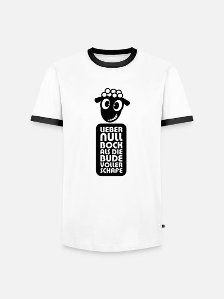 Null Bock - Männer Kontrast-T-Shirt - Weiß/Schwarz