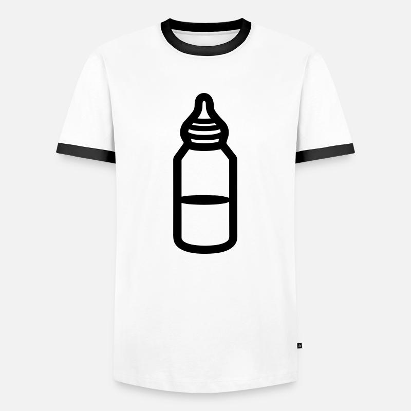 bottle - Men's Ringer Shirt - white/black