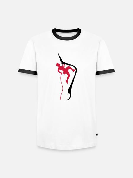 Climbing rope climber - Men's Ringer Shirt - white/black