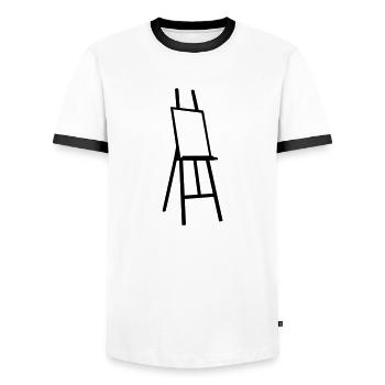 Maler - Männer Kontrast-T-Shirt - Weiß/Schwarz - Vorne - AI Model Female 172 light (172cm) & AI Model Male 178 dark (178cm)