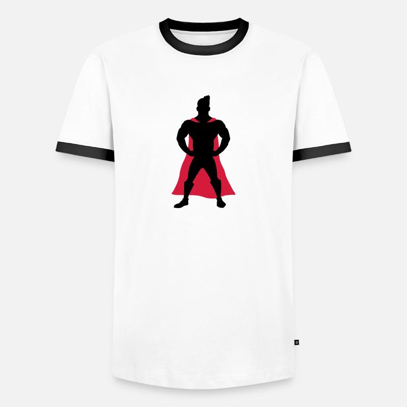 Superhero - Männer Kontrast-T-Shirt - Weiß/Schwarz