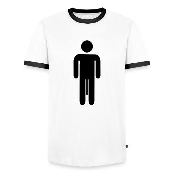 Penis - Männer Kontrast-T-Shirt - Weiß/Schwarz - Vorne - AI Model Female 172 light (172cm) & AI Model Male 178 dark (178cm)
