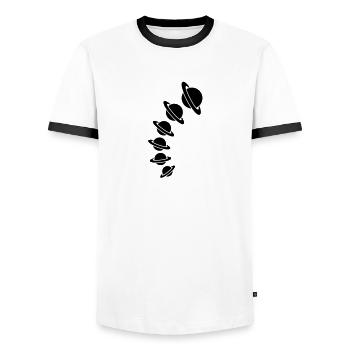 saturn_design - T-shirt contrasté Homme - blanc/noir - Devant - AI Model Female 172 light (172cm) & AI Model Male 178 dark (178cm)