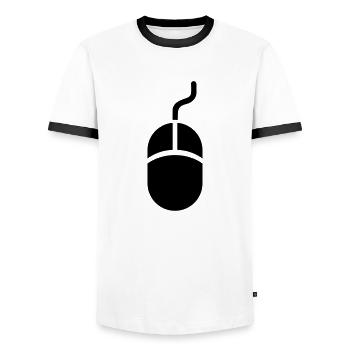 Mouse - Men's Ringer Shirt - white/black - Front - AI Model Female 172 light (172cm) & AI Model Male 178 dark (178cm)
