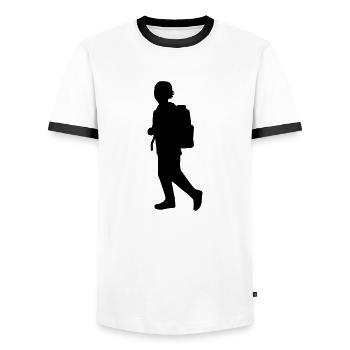 Schüler - Männer Kontrast-T-Shirt - Weiß/Schwarz - Vorne - AI Model Female 172 light (172cm) & AI Model Male 178 dark (178cm)