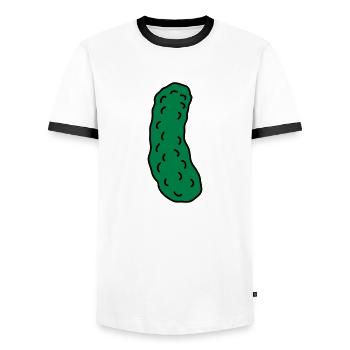 Cucumber - Männer Kontrast-T-Shirt - Weiß/Schwarz - Vorne - AI Model Female 172 light (172cm) & AI Model Male 178 dark (178cm)