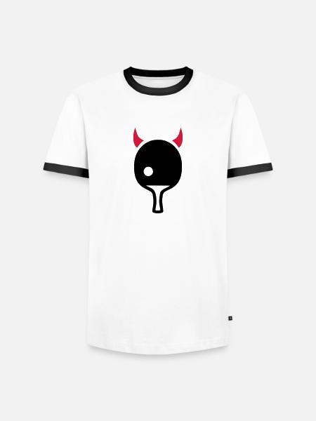 Ping Pong Devil - Men's Ringer Shirt - white/black