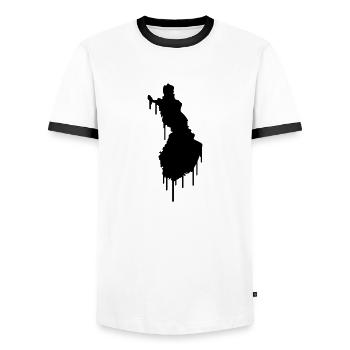 Finland Graffiti - Men's Ringer Shirt - white/black - Front - AI Model Female 172 light (172cm) & AI Model Male 178 dark (178cm)