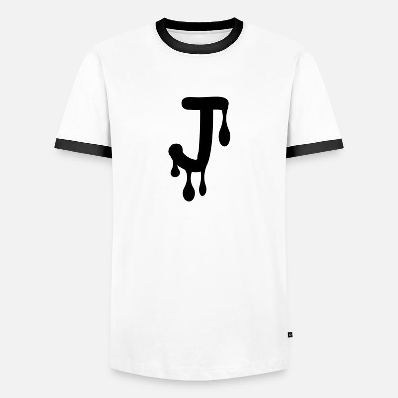 j_comic_graffiti - Men's Ringer Shirt - white/black