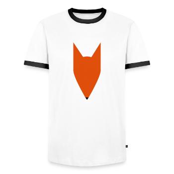 Fox - Men's Ringer Shirt - white/black - Front - AI Model Female 172 light (172cm) & AI Model Male 178 dark (178cm)