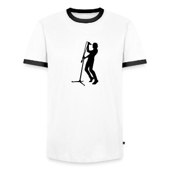 Sänger - Männer Kontrast-T-Shirt - Weiß/Schwarz - Vorne - AI Model Female 172 light (172cm) & AI Model Male 178 dark (178cm)