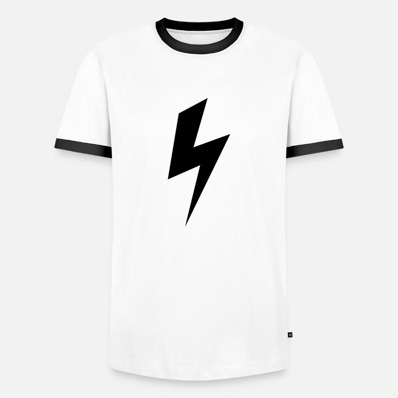 Strom Blitz Elektro Icon - Männer Kontrast-T-Shirt - Weiß/Schwarz