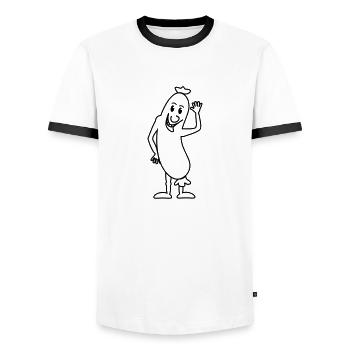 Wurst - Männer Kontrast-T-Shirt - Weiß/Schwarz - Vorne - AI Model Female 172 light (172cm) & AI Model Male 178 dark (178cm)