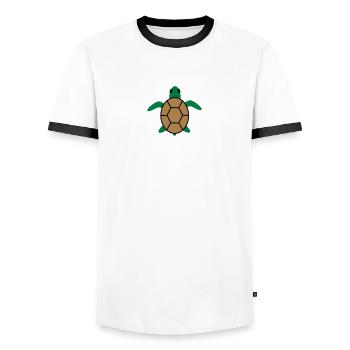 Meeresschildkröte - Männer Kontrast-T-Shirt - Weiß/Schwarz - Vorne - AI Model Female 172 light (172cm) & AI Model Male 178 dark (178cm)