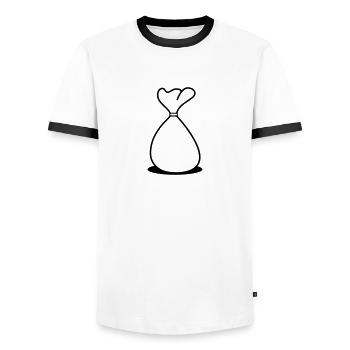 Bag - T-shirt contrasté Homme - blanc/noir - Devant - AI Model Female 172 light (172cm) & AI Model Male 178 dark (178cm)