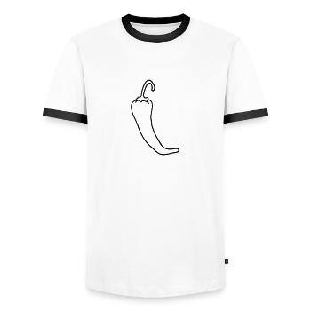 Chili chilli peppers hot hot - Men's Ringer Shirt - white/black - Front - AI Model Female 172 light (172cm) & AI Model Male 178 dark (178cm)
