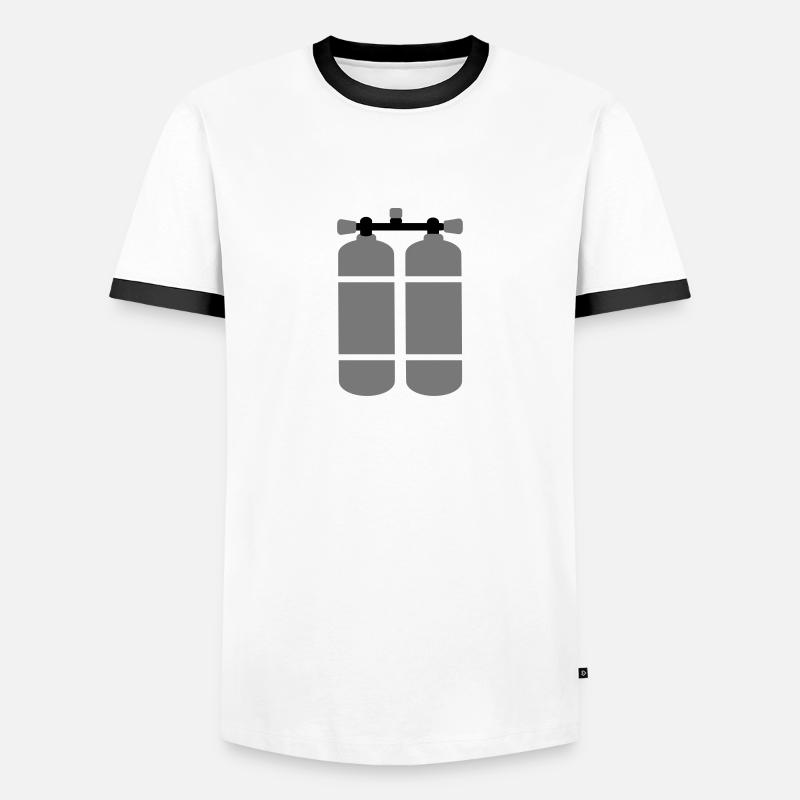 tauchen - Männer Kontrast-T-Shirt - Weiß/Schwarz