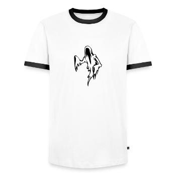 Geist Gespenst - Männer Kontrast-T-Shirt - Weiß/Schwarz - Vorne - AI Model Female 172 light (172cm) & AI Model Male 178 dark (178cm)