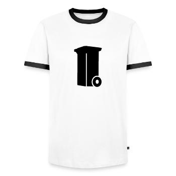 Trash bin - Men's Ringer Shirt - white/black - Front - AI Model Female 172 light (172cm) & AI Model Male 178 dark (178cm)