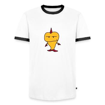 Punk Fish - Männer Kontrast-T-Shirt - Weiß/Schwarz - Vorne - AI Model Female 172 light (172cm) & AI Model Male 178 dark (178cm)