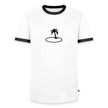 Urlaub - Männer Kontrast-T-Shirt - Weiß/Schwarz - Vorne - AI Model Female 172 light (172cm) & AI Model Male 178 dark (178cm)
