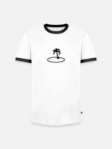 palm trees - Men's Ringer Shirt - white/black