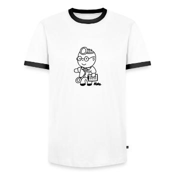 Arzt - Männer Kontrast-T-Shirt - Weiß/Schwarz - Vorne - AI Model Female 172 light (172cm) & AI Model Male 178 dark (178cm)