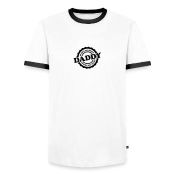 Worlds Best Daddy - Men's Ringer Shirt - white/black - Front - AI Model Female 172 light (172cm) & AI Model Male 178 dark (178cm)