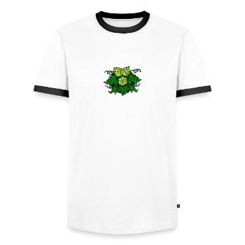 Hopfen - Männer Kontrast-T-Shirt - Weiß/Schwarz - Vorne - AI Model Female 172 light (172cm) & AI Model Male 178 dark (178cm)