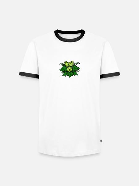 Hopfen - Männer Kontrast-T-Shirt - Weiß/Schwarz