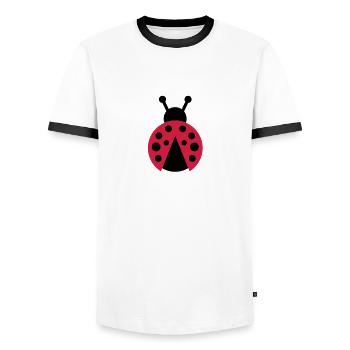 bug - T-shirt contrasté Homme - blanc/noir - Devant - AI Model Female 172 light (172cm) & AI Model Male 178 dark (178cm)