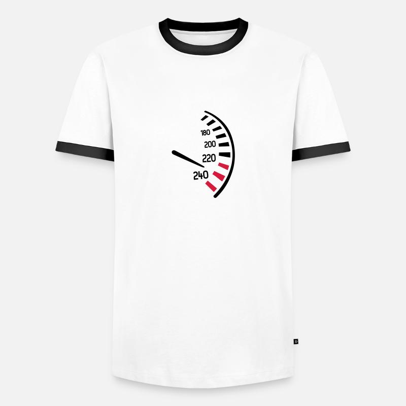 Tacho - Männer Kontrast-T-Shirt - Weiß/Schwarz