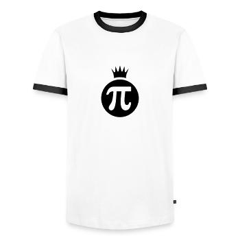 Pi king / Pi König (1c) - Men's Ringer Shirt - white/black - Front - AI Model Female 172 light (172cm) & AI Model Male 178 dark (178cm)
