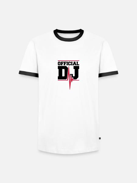 Official DJ Music Pulse - Men's Ringer Shirt - white/black